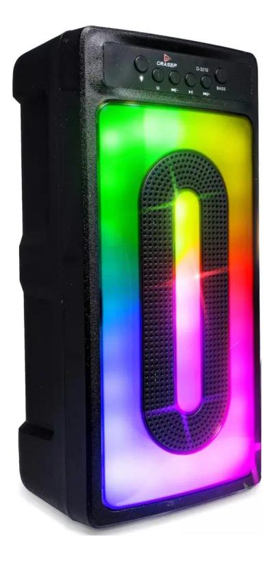 Caixa de Som Bluetooth Torre RGB bateria 2:30 h - garantia 30 dias